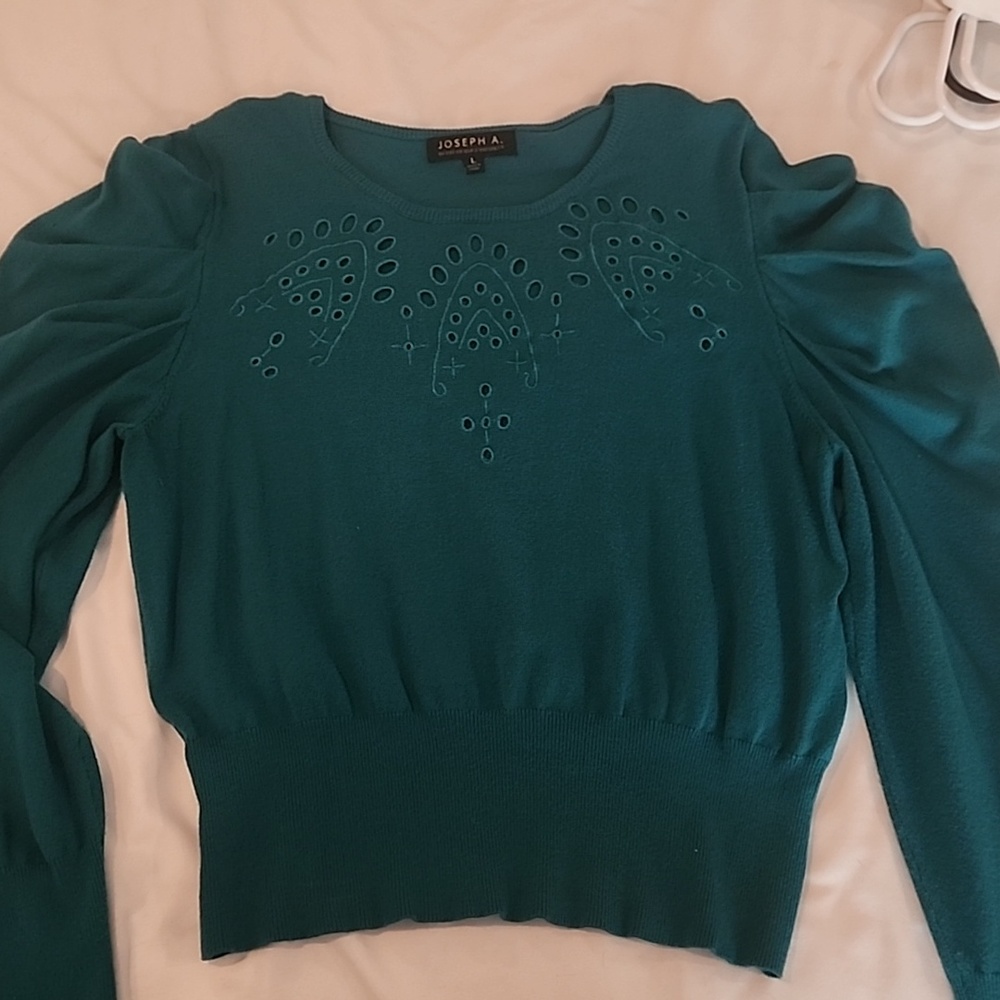 Teal cropped sweater